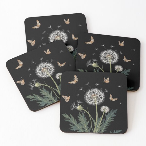 Item preview, Dandelion puff and moths designed and sold by uunaa.