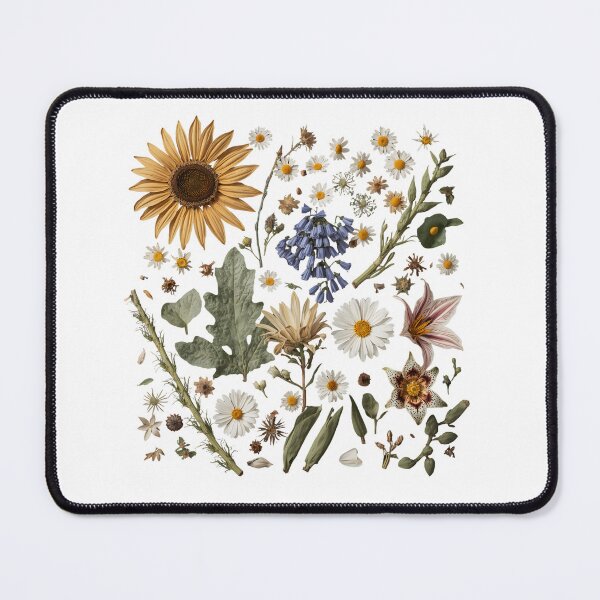 Item preview, Vintage Botanical Wildflower Collage on Black Background designed and sold by Kavya Art.