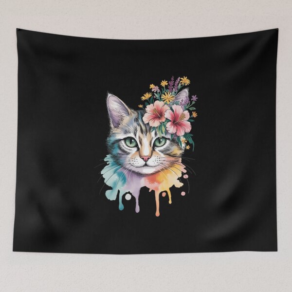 Item preview, Cat is Floral designed and sold by IdunayaStore.