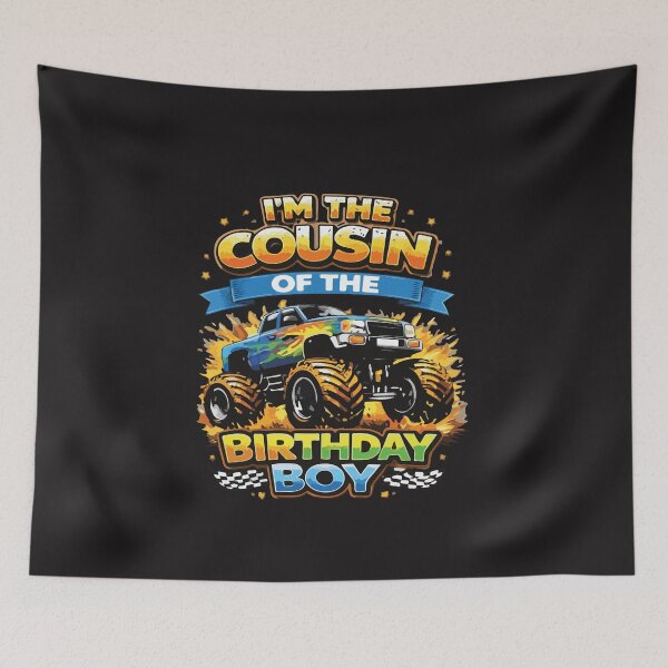 Item preview, Monster Truck I Am The Cousin Of The Birthday Boy Funny Party Truck Kids designed and sold by kiralynstration.