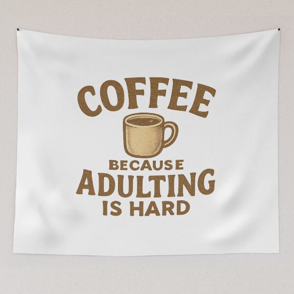 Item preview, Coffee Because Adulting Is Hard Logo designed and sold by OwnYourMood.