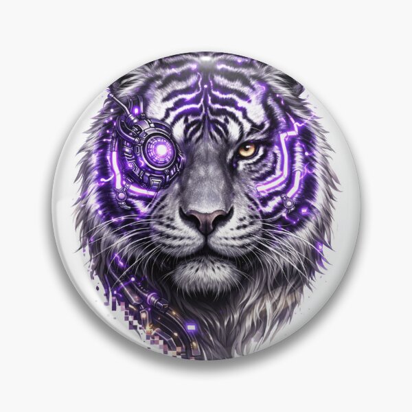 Item preview, Tech Tiger - Neon Stripe Cybernetic Art designed and sold by Antonrec86.