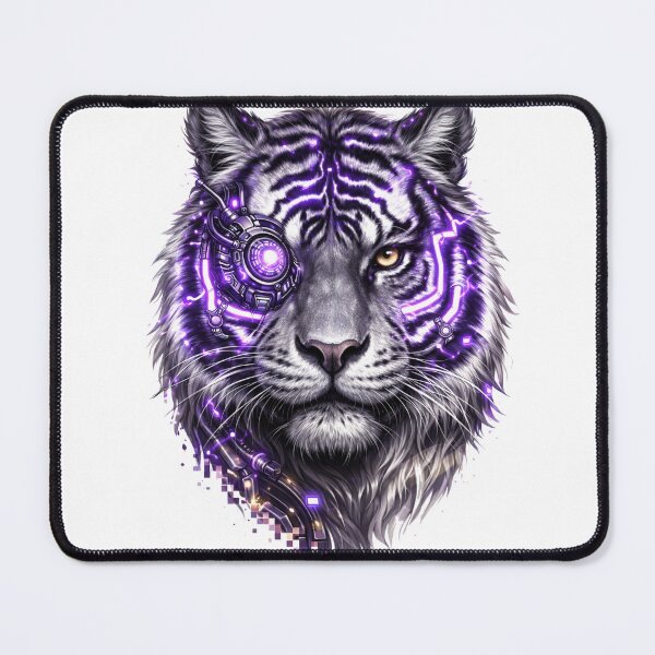 Item preview, Tech Tiger - Neon Stripe Cybernetic Art designed and sold by Antonrec86.