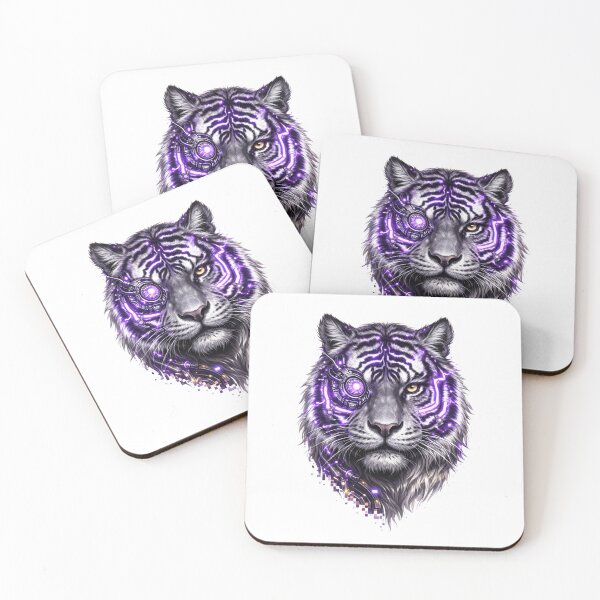 Item preview, Tech Tiger - Neon Stripe Cybernetic Art designed and sold by Antonrec86.