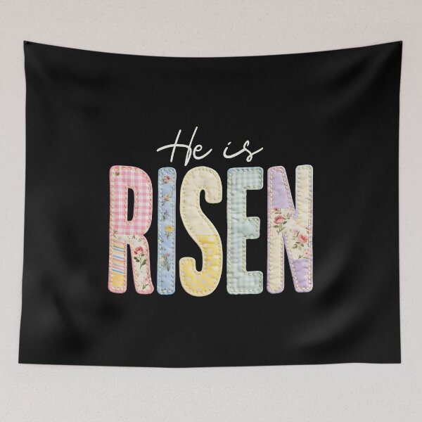 Item preview, He is Risen Quilted Fabric Easter Tee designed and sold by Dmo3HarkoArt.