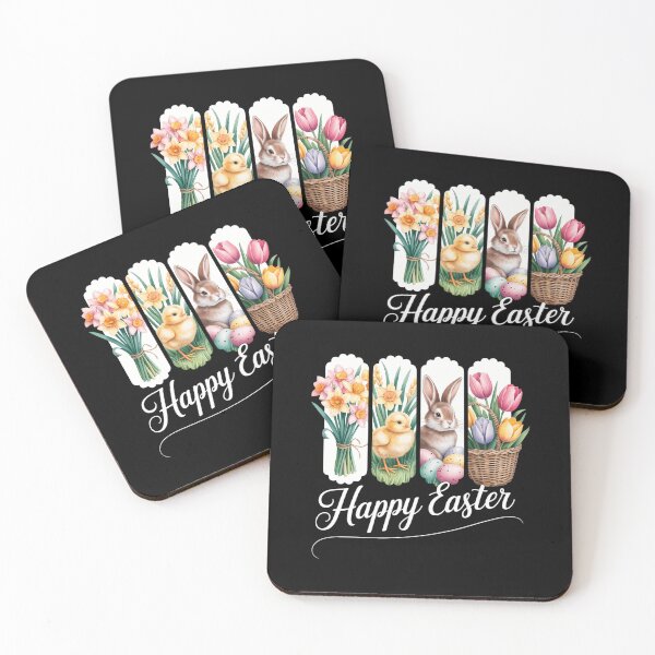 Item preview, Brushstroke Happy Easter Bunny Chick Eggs Florals designed and sold by IdunayaStore.