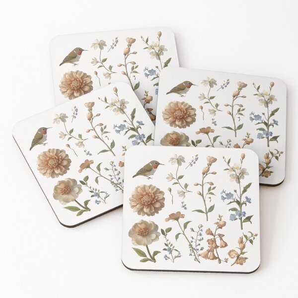 Item preview, Vintage Botanical Floral Collage with Bird | Cottagecore Nature Aesthetic designed and sold by Kavya Art.