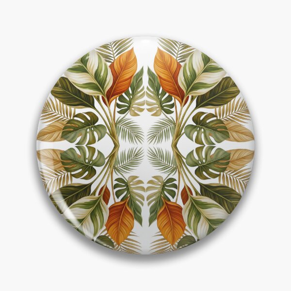 Item preview, green retro floral mid century modern leaves designed and sold by ArtivioShop.
