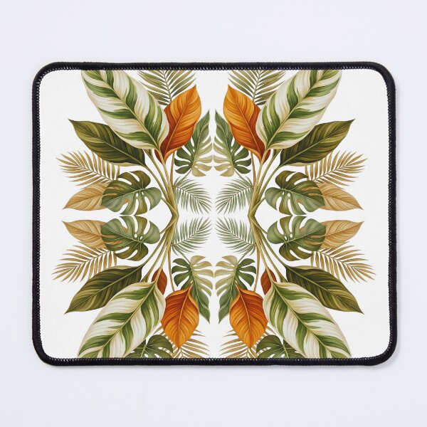 Item preview, green retro floral mid century modern leaves designed and sold by ArtivioShop.