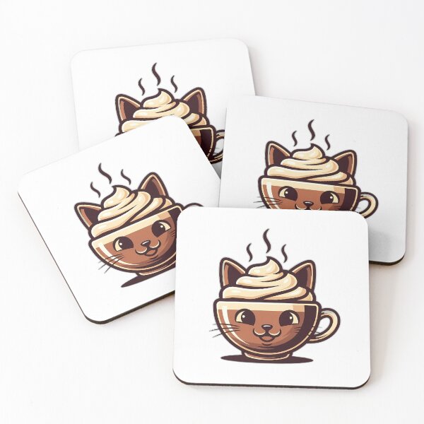 Item preview, Coffee Cat Smile Mascot Cheerfu designed and sold by pumsquare.