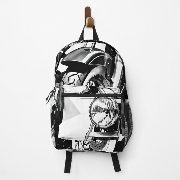 Item preview, Classic Cruiser Motorcycle Against Bold Geometric Monochrome Wall designed and sold by ArtaFutura.
