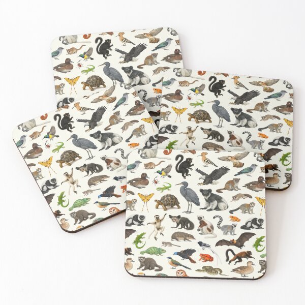 Item preview, Animals of Madagascar Retro Style Wildlife Identification Chart designed and sold by kakarikihill.