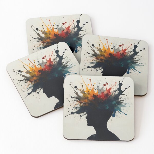 Item preview, colorful man, bust of a man with colorful explosion of the head. designed and sold by geekmania48.