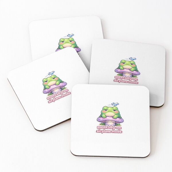 Item preview, Mentally On Airplane Mode Frog Sticker – Cute Lazy Frog Aesthetic designed and sold by VNyA.