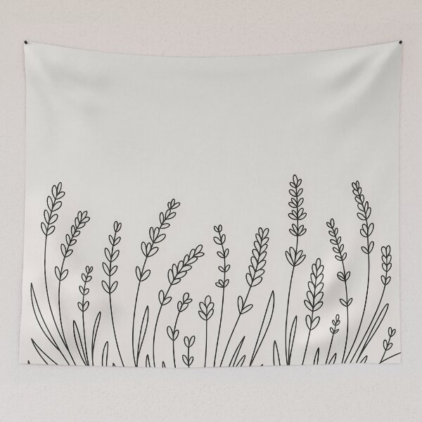Item preview, Minimal Lavender Line Art – Cottagecore Botanical Simple Wall Print designed and sold by Tamas Das.