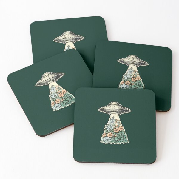 Item preview, UFO Abducting Flowers Floral Alien Spaceship designed and sold by VibeMax.