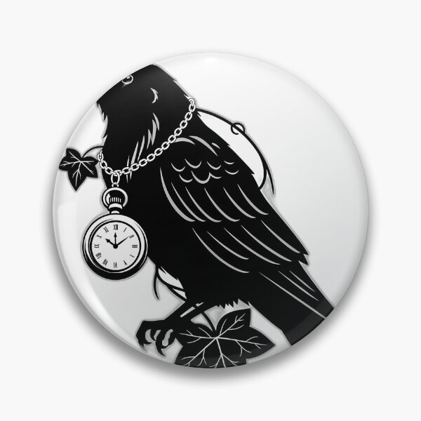 Item preview, Raven With Pocket Watch Charm And Ivy Leaf designed and sold by pumsquare.