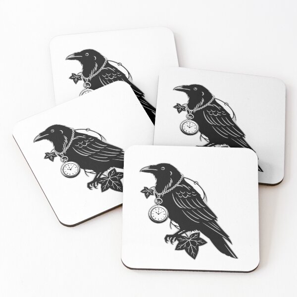 Item preview, Raven With Pocket Watch Charm And Ivy Leaf designed and sold by pumsquare.