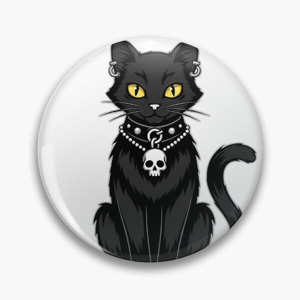 Item preview, Gothic Black Cat With Skull Charm designed and sold by pumsquare.