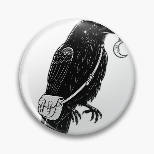 Item preview, Crow With Crescent Charm And Little Satchel designed and sold by pumsquare.