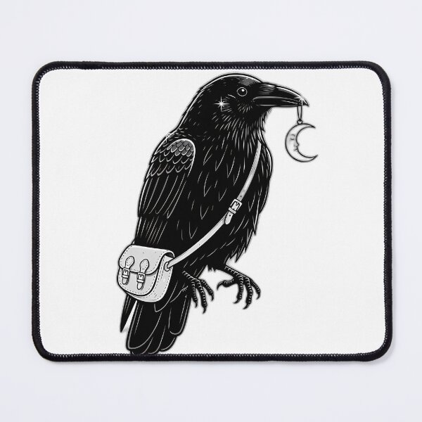 Item preview, Crow With Crescent Charm And Little Satchel designed and sold by pumsquare.