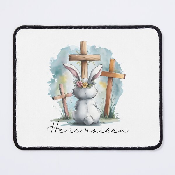 Item preview, He Is Risen Bunny Watercolor Faith Easter designed and sold by Dmo3HarkoArt.