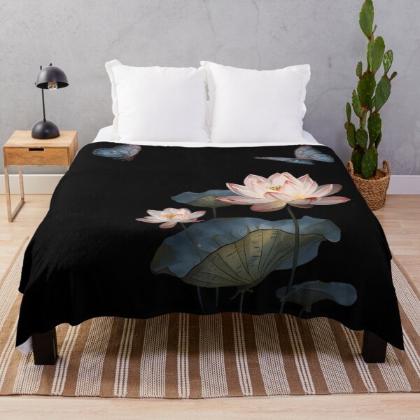Item preview, Lotus flowers and butterflies designed and sold by uunaa.