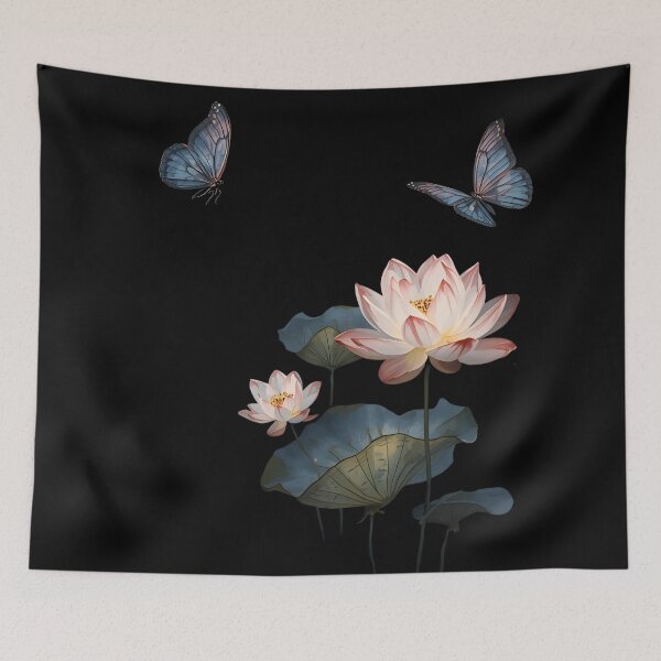 Item preview, Lotus flowers and butterflies  designed and sold by uunaa.