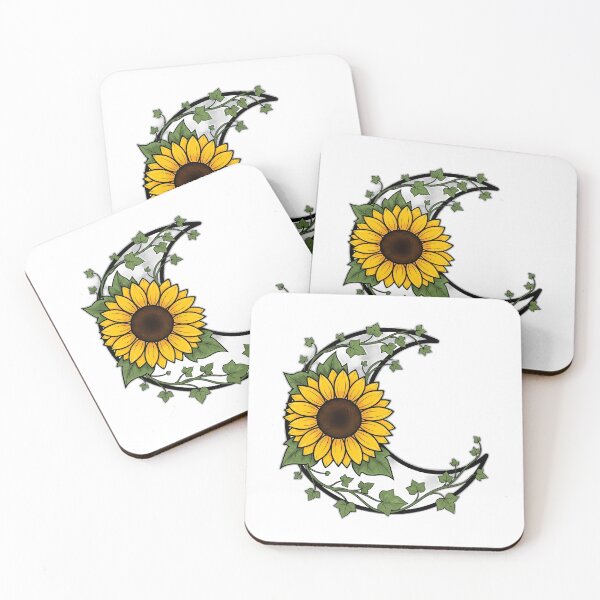 Artikelvorschau, Goldene Sonnenblumen-Efeu-Halbmond-Abzeichen entworfen und verkauft von pumsquare.