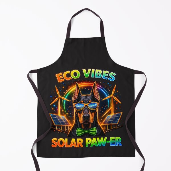 Item preview, Doberman Solar Punk – Eco Vibes Solar Paw-er Dog Print Design designed and sold by PixelsPaws.