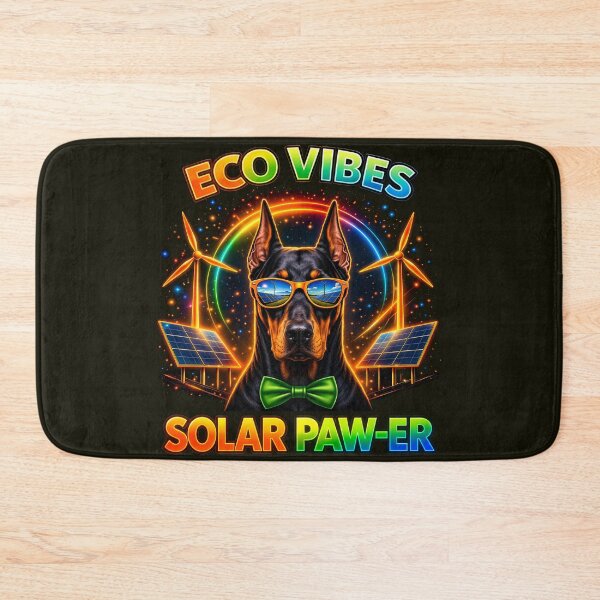 Item preview, Doberman Solar Punk – Eco Vibes Solar Paw-er Dog Print Design designed and sold by PixelsPaws.