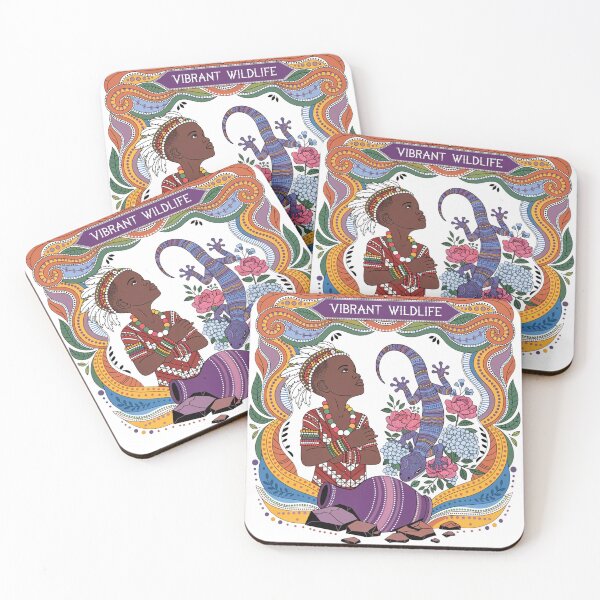 Item preview,  boy with a lizard in the style of aboriginal art designed and sold by Stellar Geometry.