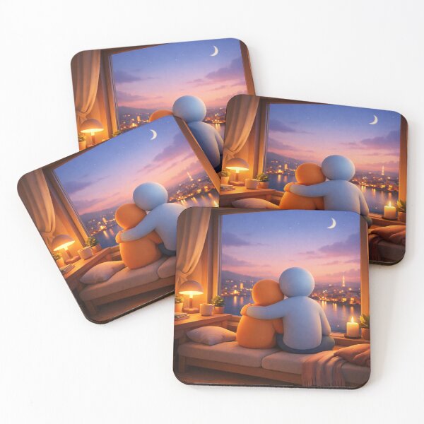Item preview, Two Friends Watching Sunset City Skyline Together designed and sold by from Depression patient.
