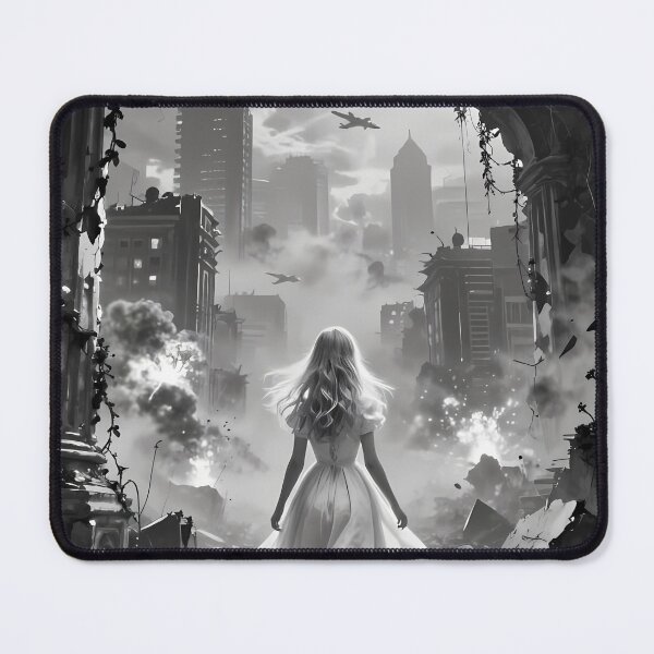 Item preview, Lone Girl Walking Through Ruined War Wonderland designed and sold by ArtaFutura.