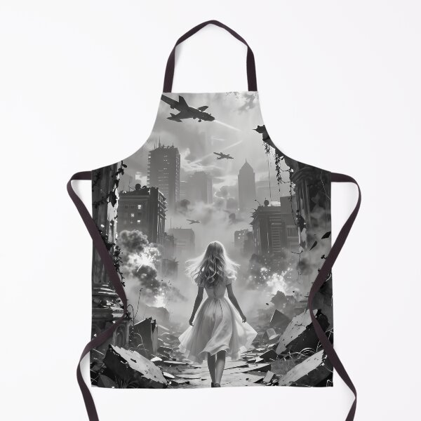 Item preview, Lone Girl Walking Through Ruined War Wonderland designed and sold by ArtaFutura.