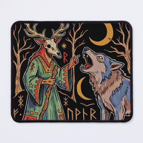 Item preview, Mystical Deer and Wolf Moon Night designed and sold by graphixpolash.