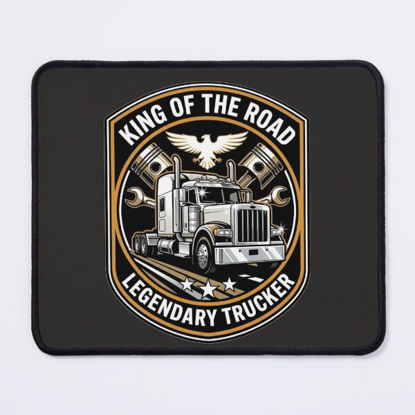 Item preview, King of the Road Legendary Trucker Retro Badge designed and sold by JVDesignsShop.
