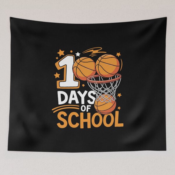 Item preview, 100th Day of School Basketball Kids 100 Days of School designed and sold by FaithAbbott.