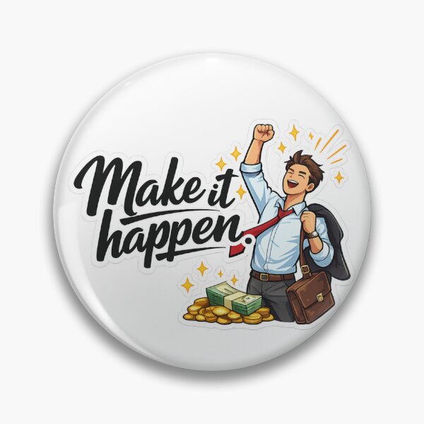 Item preview, Make It Happen Motivational Success Sticker – Hustle & Achievement Design designed and sold by Trigart-art.