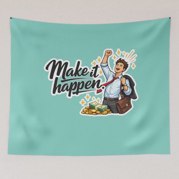 Item preview, Make It Happen Motivational Success Sticker – Hustle & Achievement Design designed and sold by Trigart-art.