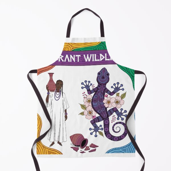 Item preview, Woman with a lizard in the style of aboriginal art designed and sold by Stellar Geometry.