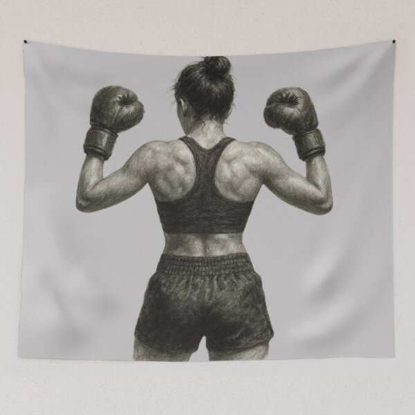 Item preview, Silent Strength – Powerful Female Boxer designed and sold by Catfcreations.