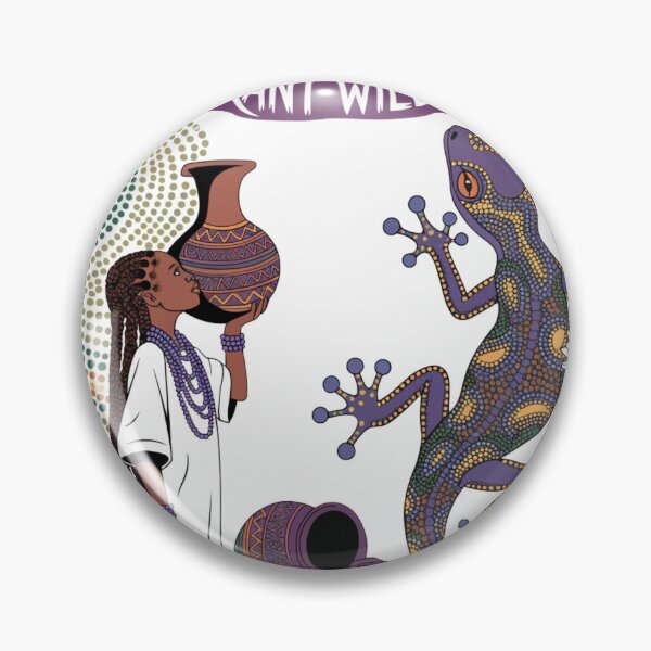 Item preview, Woman with a lizard in the style of aboriginal art designed and sold by Stellar Geometry.