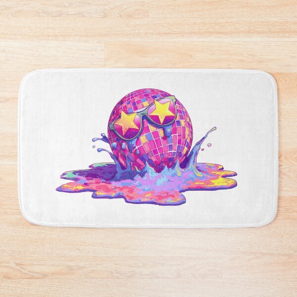 Item preview, Creative Pink Disco Ball Illustration with Star Sunglasses Melting into Neon Paint Splatter designed and sold by Niageadon.
