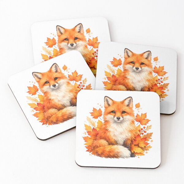 Item preview, Elegant Fox in Autumn Leaves Gift for Fox Forest Lovers Poster Design Art designed and sold by Divakar Fashion.
