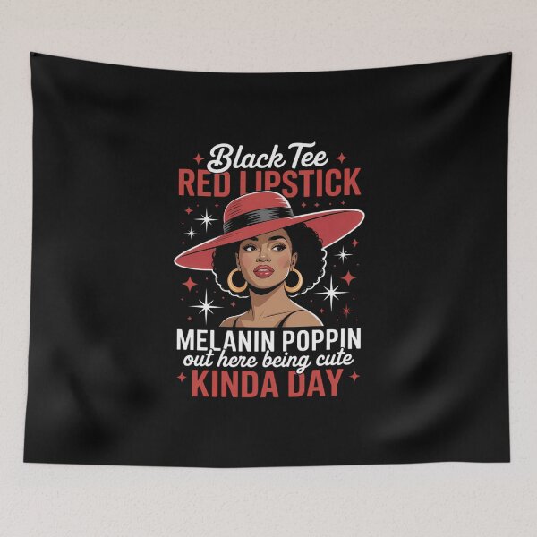 Item preview, Black Red Lipstick Melanin Poppin Black History designed and sold by FaithAbbott.