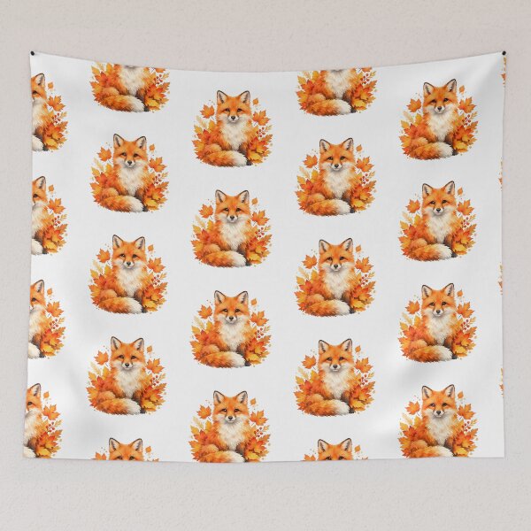 Item preview, Elegant Fox in Autumn Leaves Gift for Fox Forest Lovers Poster Design Art designed and sold by Divakar Fashion.