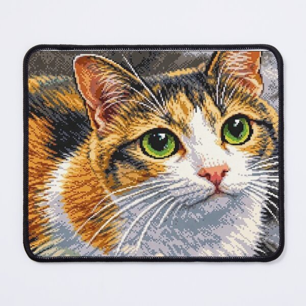 Item preview, Calico Cat Portrait – Embroidery Style Art designed and sold by EchoWave11.