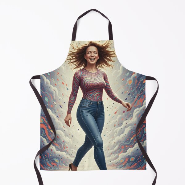 Item preview, Joyful Woman Walking Through Psychedelic Light and Color designed and sold by ArtaFutura.