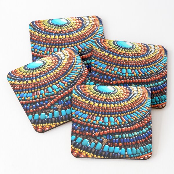 Item preview, Rainbow Mosaic: Macro Beadwork Mandala Texture designed and sold by Serene Strokes Art.
